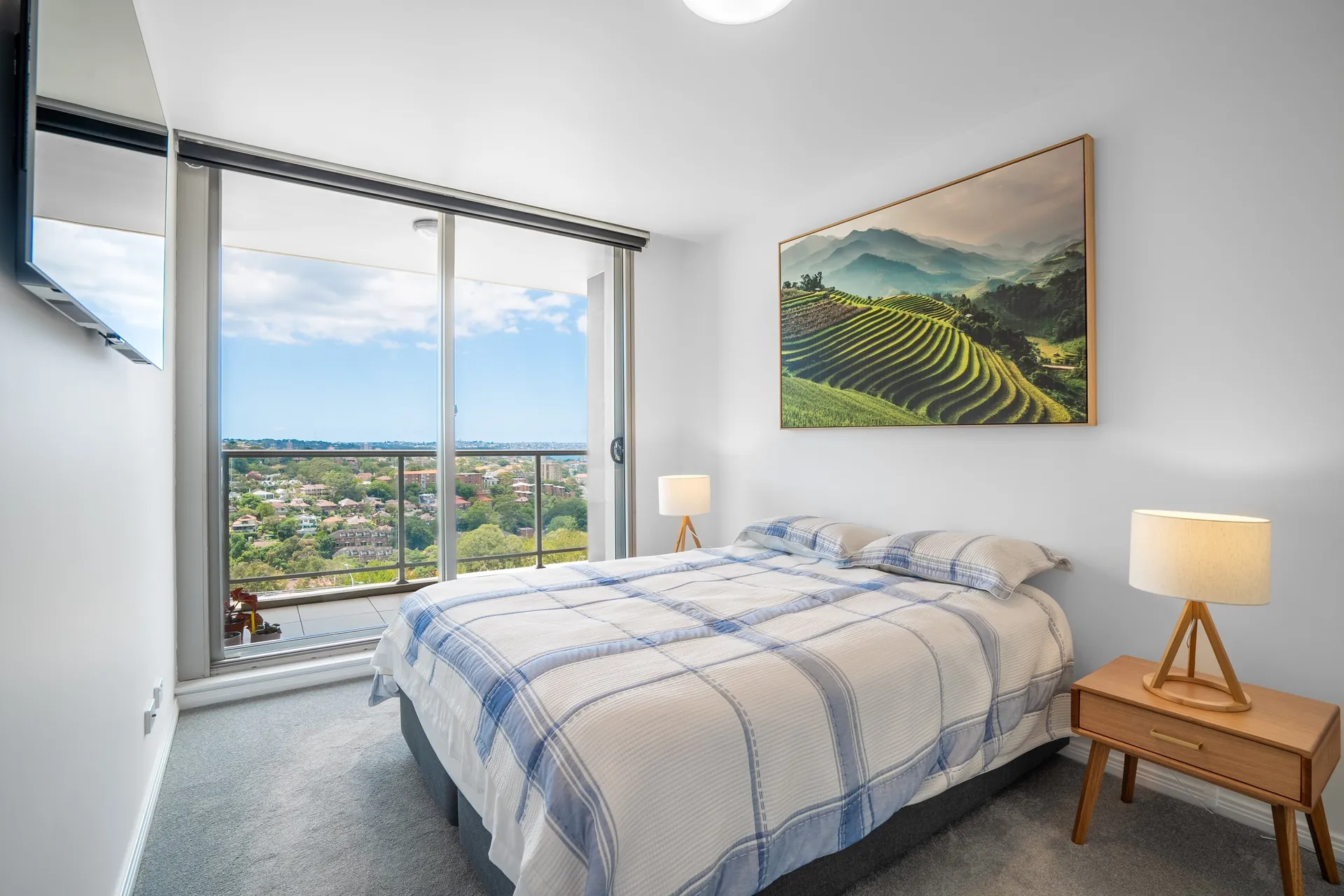 North Sydney bedroom with district view