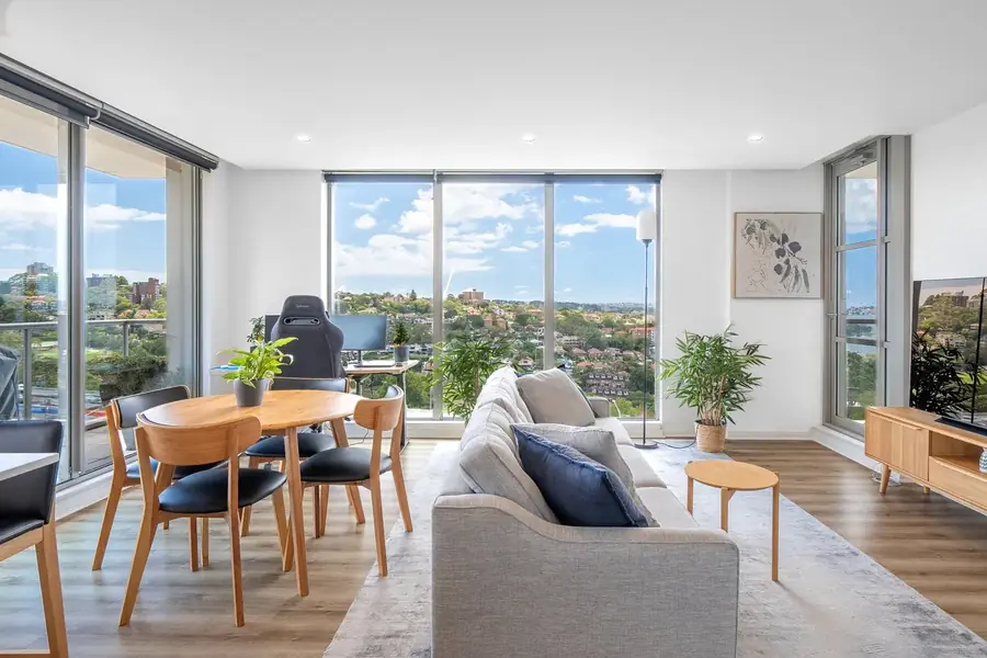 North Sydney living and dining room with district view