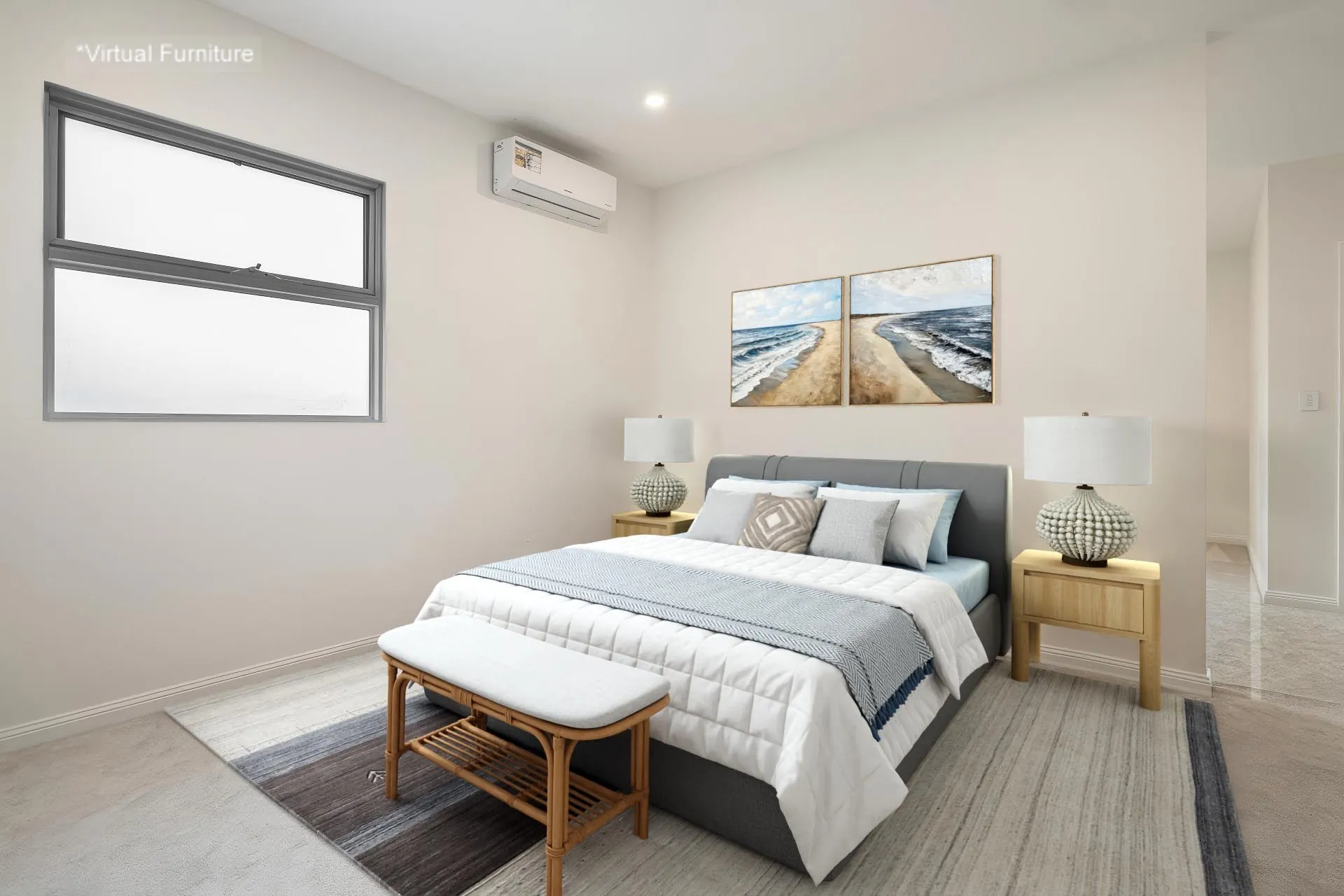 North Turramurra bedroom with virtual furniture
