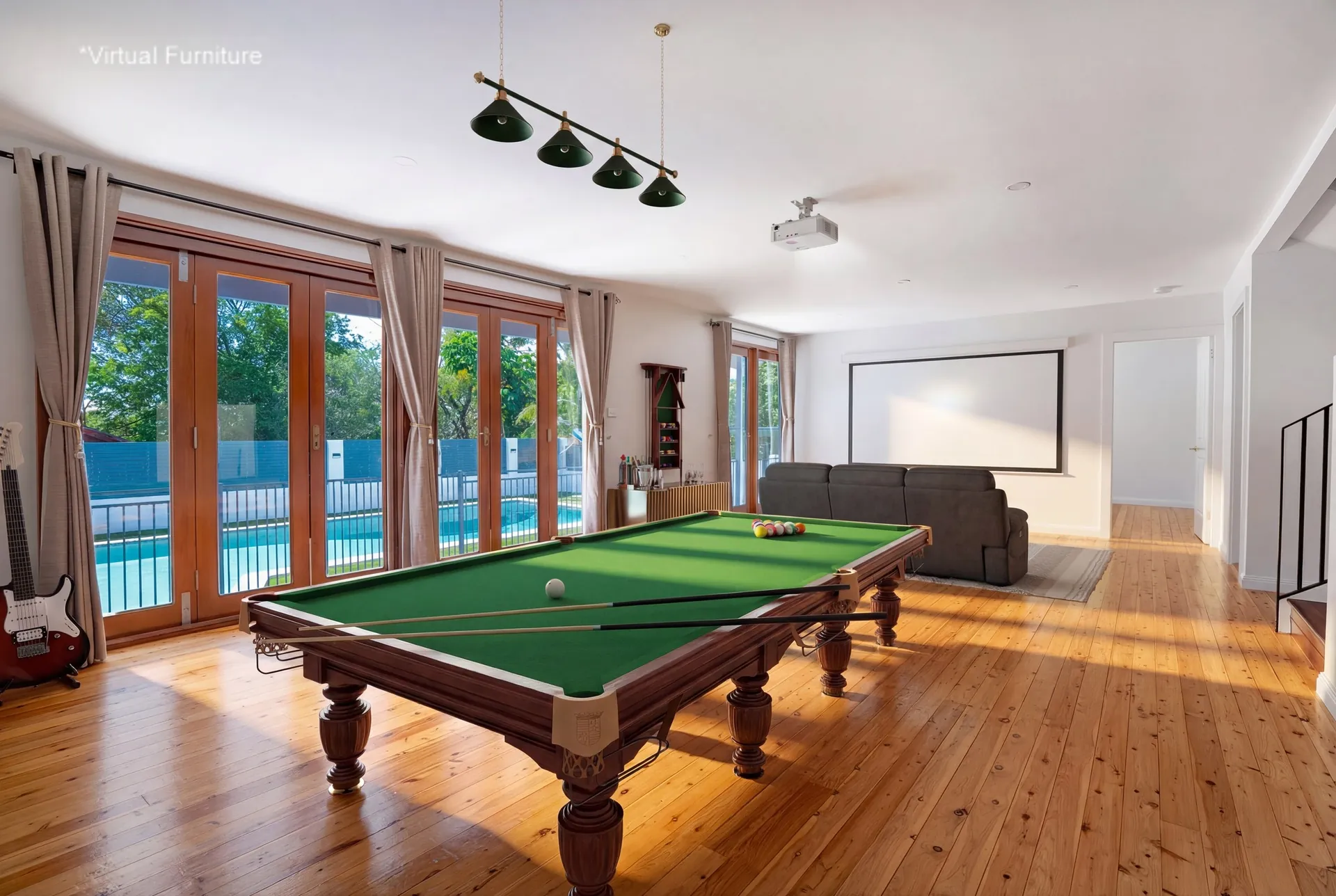 North Turramurra recreation room with virtual furniture
